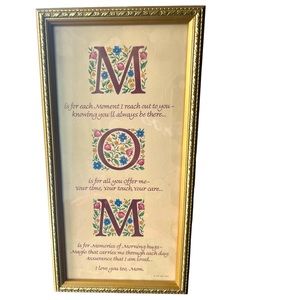 1996 Abbey Press framed poem for Mom. Perfect Mother’s Day gift!